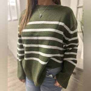 Green Striped Sweater